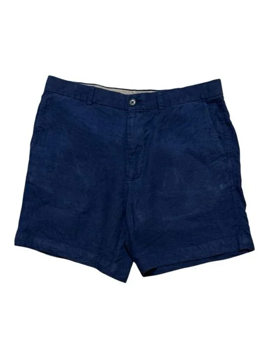 Banana Republic 100% Linen Shorts Men’s 33 Navy Flat Front Casual