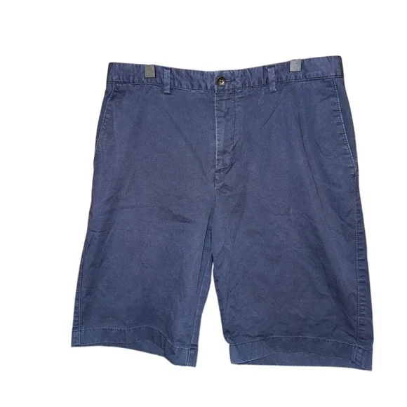 Banana Republic Chino Shorts 33 Navy Blue 100% Cotton Flat Front Casual Mens
