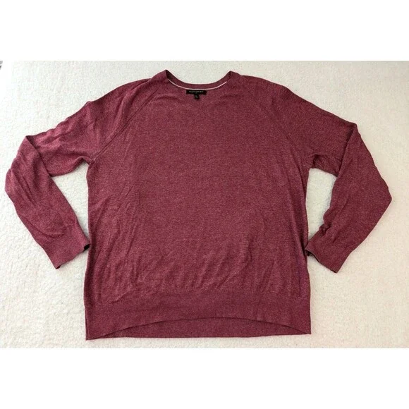 Banana Republic Men's Sweater Long Sleeve V Neck XL Red Luxe