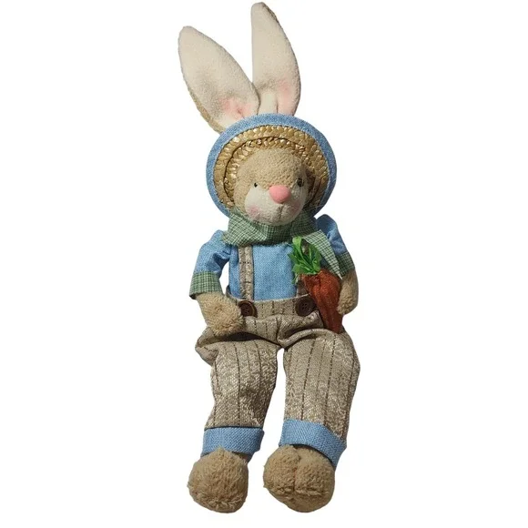 Burton and Burton‎ Plush Easter Bunny Clothing Carrot Hat Sitting Seventeen Inch