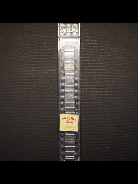 NOS Speidel Twist-O-Flex USA Silver Tone Expansion Watch Band 12mm to 13mm