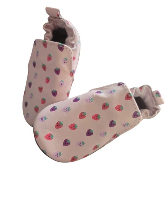 Robeez Berry Sweet Leather Soft Sole Moccasins Pink 0-6 Months