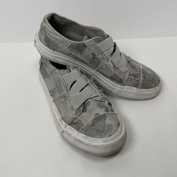 Blowfish Malibu Slip-On Sneakers Girls' Size 2 No Laces Gray Camo
