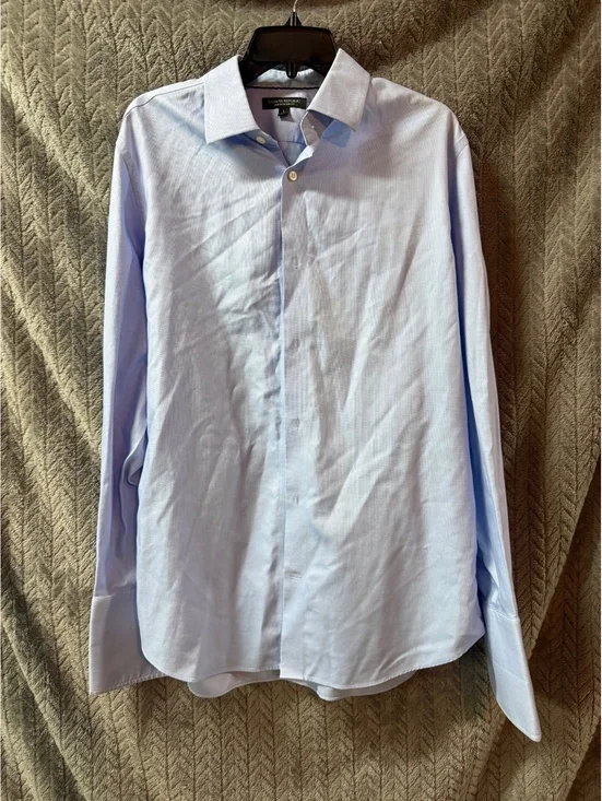 Banana Republic Non-Iron Slim Fit Men's Dress Shirt Large Light Blue