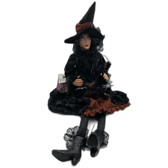 Wicked Witch Figurine Moonlight Manor With Tags Spiders Halloween Decor Haunted