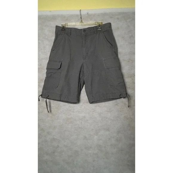 Banana Republic Mens Grey Cotton Ripstop Cargo Shorts Size 32 Utility Gorpcore