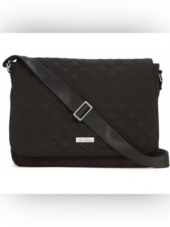 Vera Bradley Quilted Black laptop messenger bag