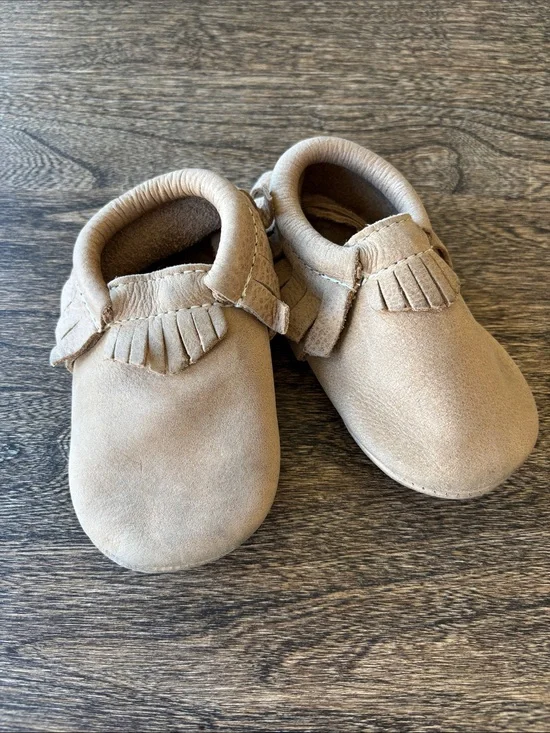 Freshly Picked Weathered Brown Moccasin Baby Shoe
