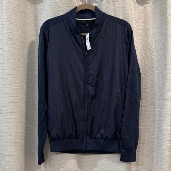 NWT Banana Republic Men's Blue Bomber Jacket Zip closure Size M