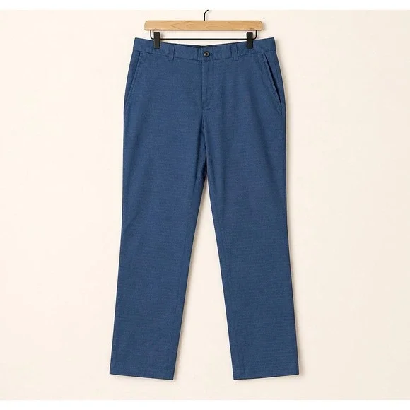 Banana Republic Aiden Chino Pants Blue Herringbone Stretch Straight Men's 34x34