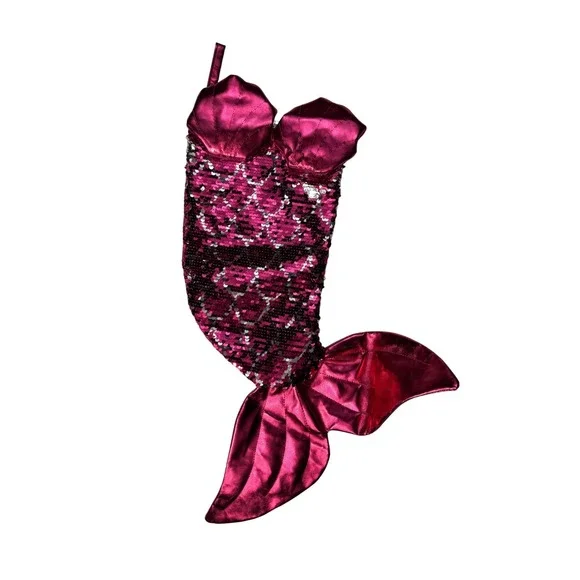 Hobby Lobby Mermaid Tail Sequin Stocking in‎ Pink