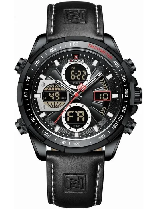 Men All Black Analog Quartz Waterproof Chronograph Classic Stylish Casual Watch