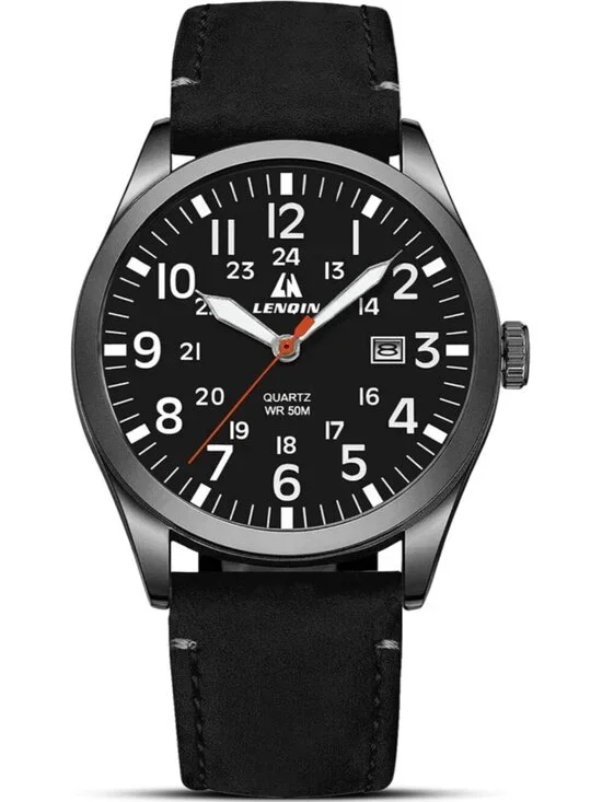 Men's Black Nylon Strap Stylish Luminous Unisex Military Tactical Casual Watch