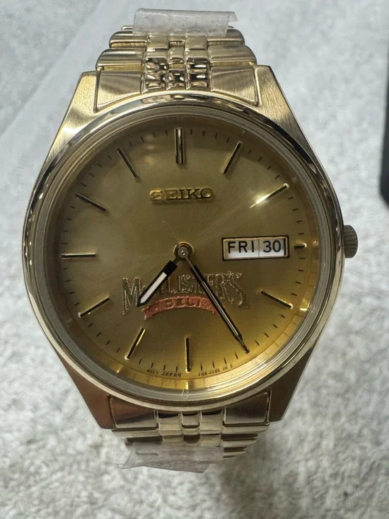 #175 Seiko solar Gold-Tone Men's Watch with Gold Dial and Bracelet