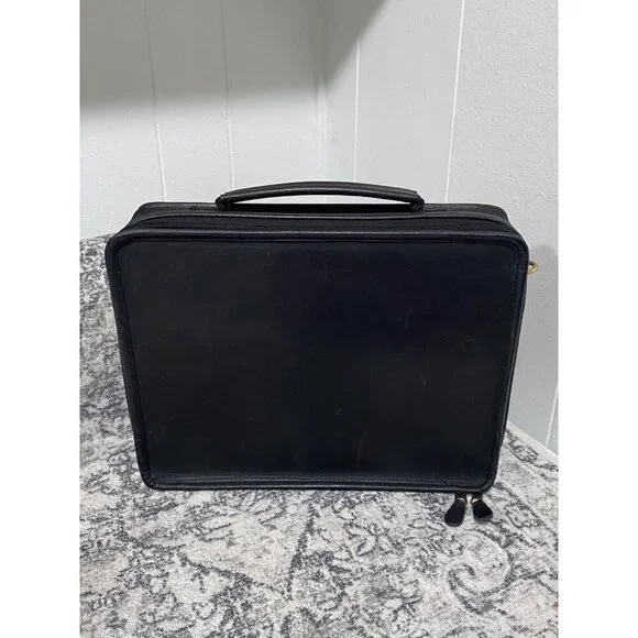 Vintage Coach Leather Nylon Laptop Tablet Case Bag in Black