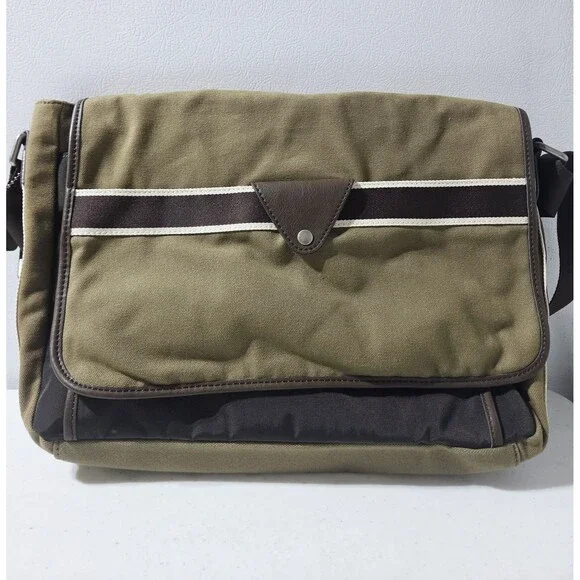 Fossil Lane Messenger Bag Canvas Olive