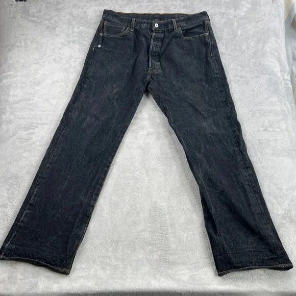 Levi's 501 Original Fit Straight Leg Jeans 38x30 Black Men Vintage Streetwear