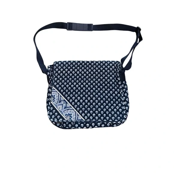 Vera Bradley Vintage Nantucket Navy Quilted Messenger Crossbody Laptop Bag