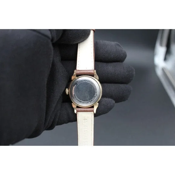 Vintage Bulova Waterproof Dress Watch 32mm Runs Well New Strap 1959