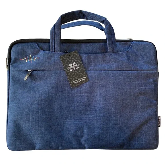 Qinnxer Laptop Messenger Bag Unisex Blue‎ 16 inch Heathered Fleece Lined New