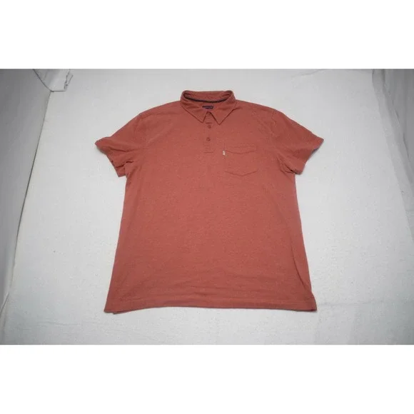 Levi's Polo Shirt Salmon Short Sleeve‎ Front Pocket Cotton Blend Mens Large