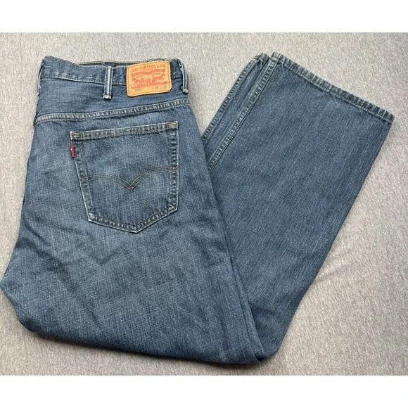 Levis Jeans Mens Sz 38x30 569 Loose Fit Straight Leg Denim Pants Baggy Whiskered