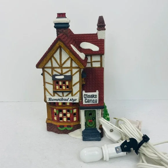 Dept 56 Dickens Village Bumpstead Nye Cloaks Canes 58084 Christmas House Lighted
