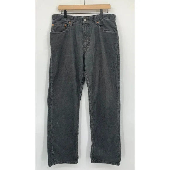 Vintage Levis 559 Jeans Mens 34x32 Gray Corduroy Relaxed Straight Leg Fall