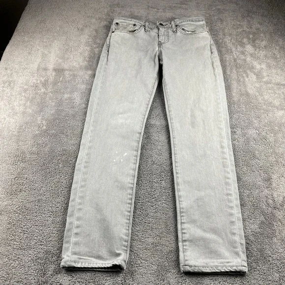 Levis 511 Slim‎ Jeans Mens 29x28 Light Gray Low Rise