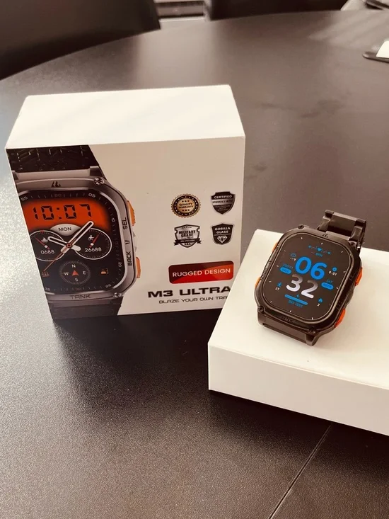 KOSPET TANK M3 Ultra Smartwatch Stainless Steel Body Black, USED.