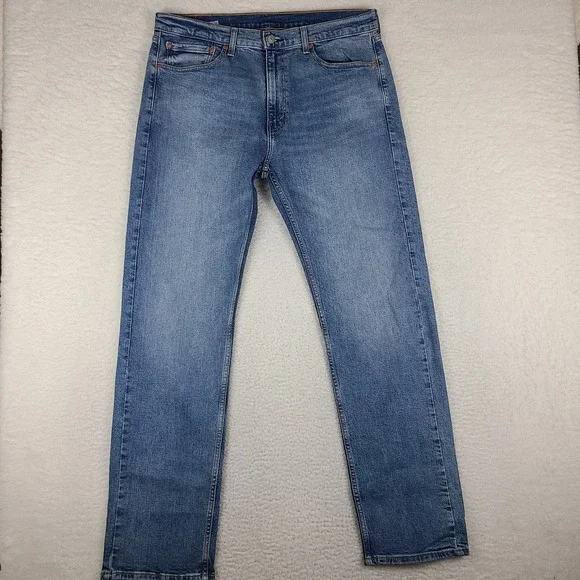 Levi's 505 Jeans‎ Mens 36x34 Blue Straight Leg Waterless Light Wash Denim