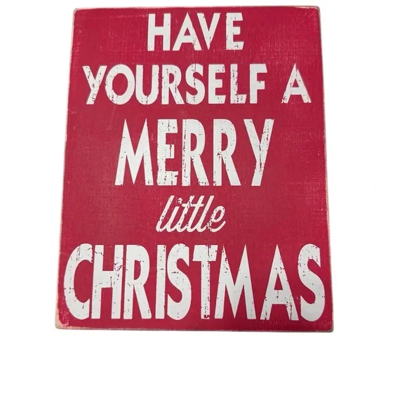 Festive Red Christmas Wall Decor Approximately 5x7