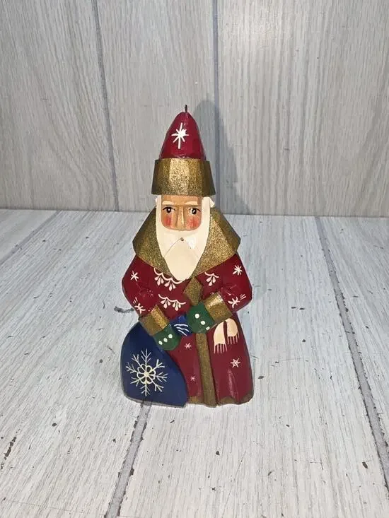Vtg R.Ceprueb Nocag Hand Painted Signed Santa W/Sack Russian Christmas Ornament