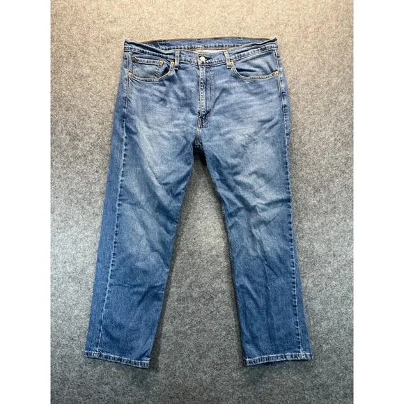 Levis Jeans Men's‎ 38x30 505 Regular Fit Straight Leg Light Wash Denim Pants