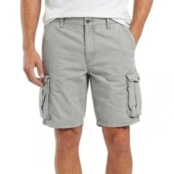 Levis Cargo Shorts Mens 33 Gray Canvas 100% Cotton Utility Pockets Casual Summer