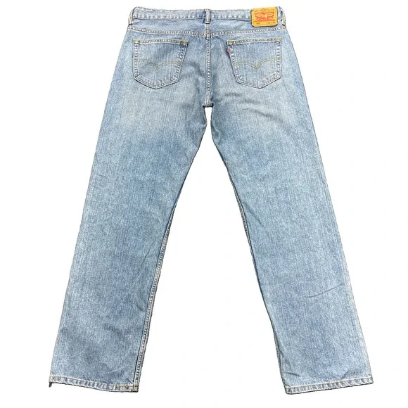 Levi's 559 Jeans Mens 36x34 Straight Leg Blue Denim Faded Whiskered Workwear