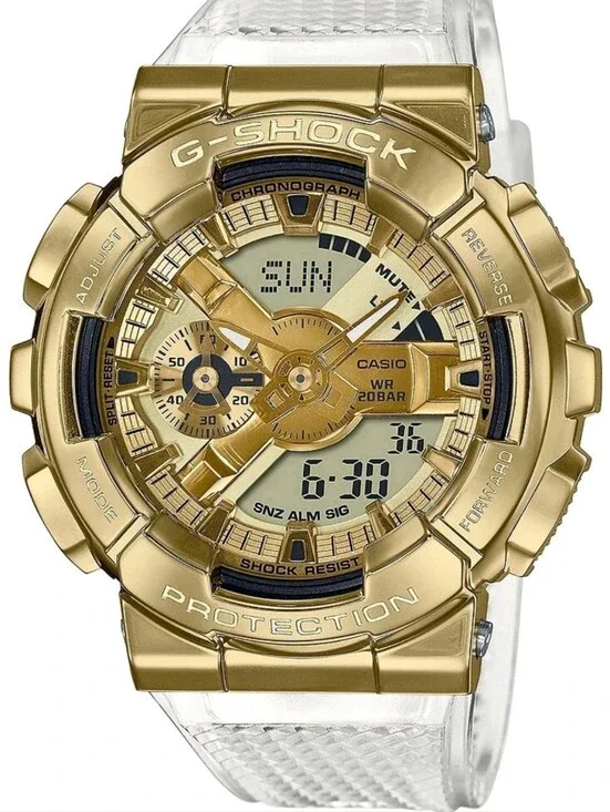 Casio G-Shock GM110SG-9A Gold Metal Clear Resin Watch New in Box