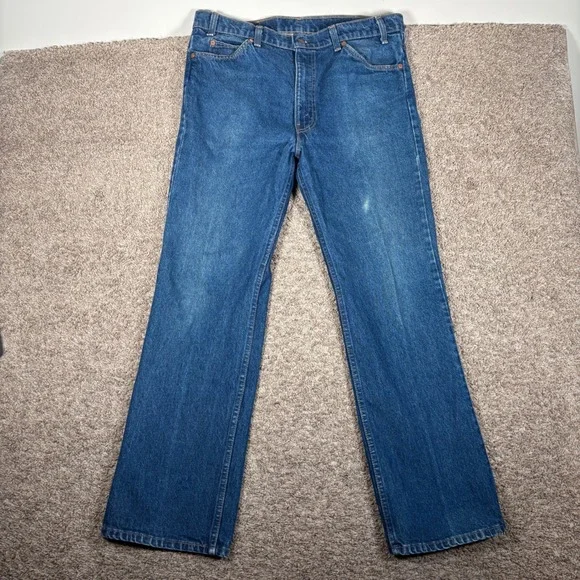 Vintage Levis 517 Orange Tab Jeans Mens 36x30 Medium Wash Bootcut Made in‎ USA
