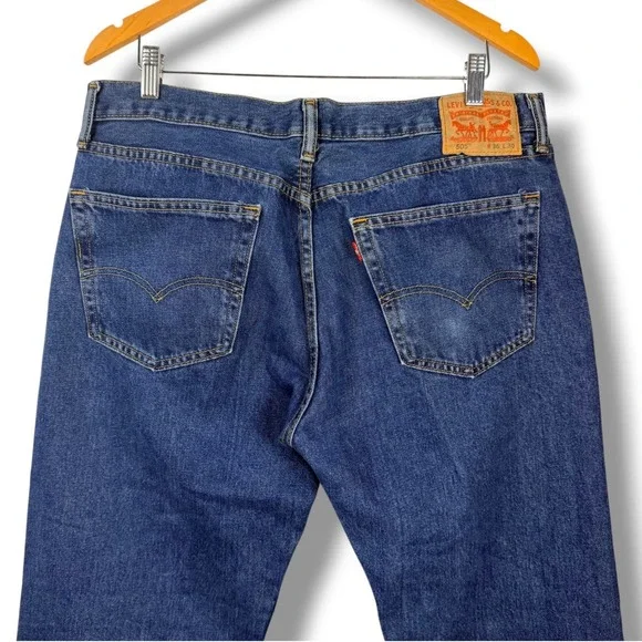 Levis 505 Regular Fit Denim Jeans Mens 36x30 Blue‎ Straight Leg Cotton Denim Y2K
