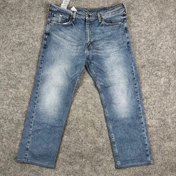 Levi's Jeans Mens Size W38 505 Regular Fit Medium Wash Blue Denim Stretch Casual