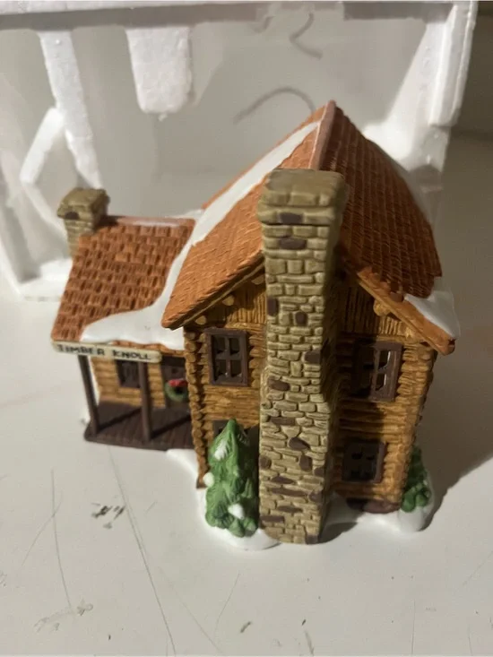 Department 56 New England Village timber Knoll log cabin no lite switch