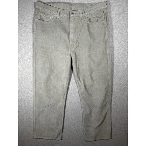 Levis 565 Loose Straight Corduroy Pants Mens 40x32 Gray A7221-0057 Cotton