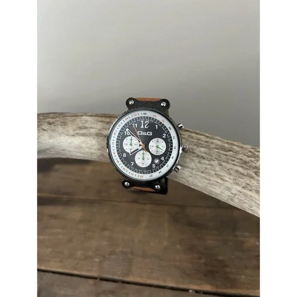 Dolce & Gabbana DW0305 Rhythm‎ Black Wristwatch Leather Band