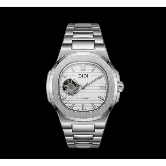 BIBI‎ Automatic Octagon Watch Silver 42mm