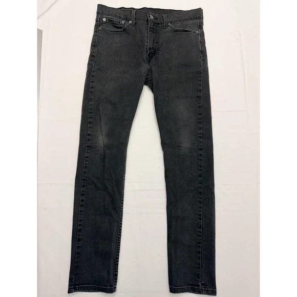 Levis 511 Jeans Mens 33x32 Gray Charcoal‎ Wash Slim Fit Tapered Denim Pants