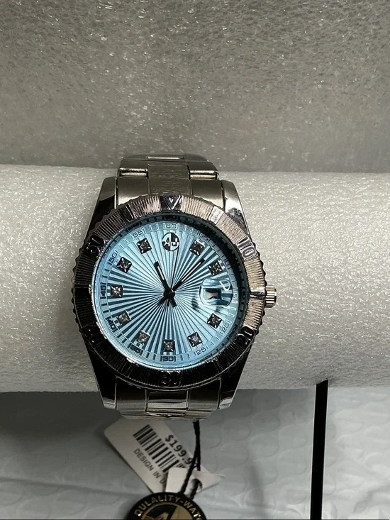 Men's Stainless Steel with Light Blue Dial