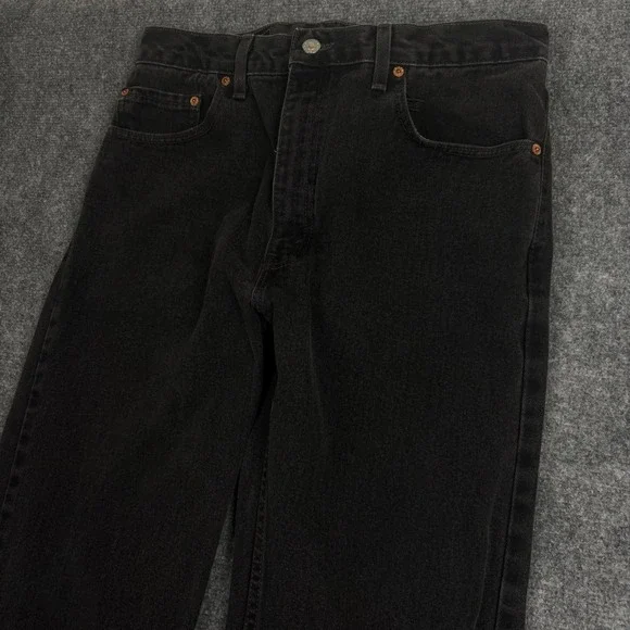 Levis 505 Regular Fit Straight Leg Black Jeans Mens 34x32 Made in USA 505-0260