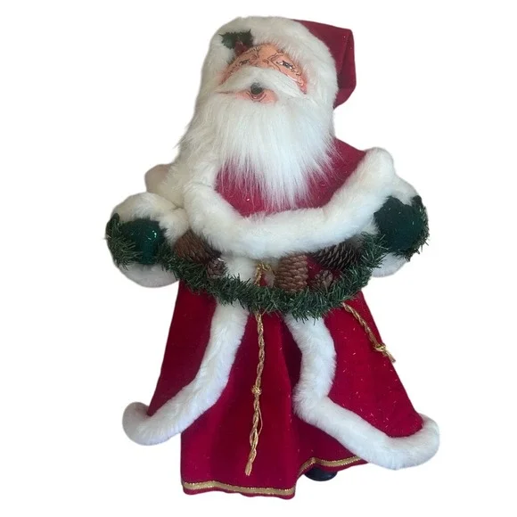 AnnaLee 22Inch Caroling Father Time Santa Claus Christmas Doll Plush Decoration‎