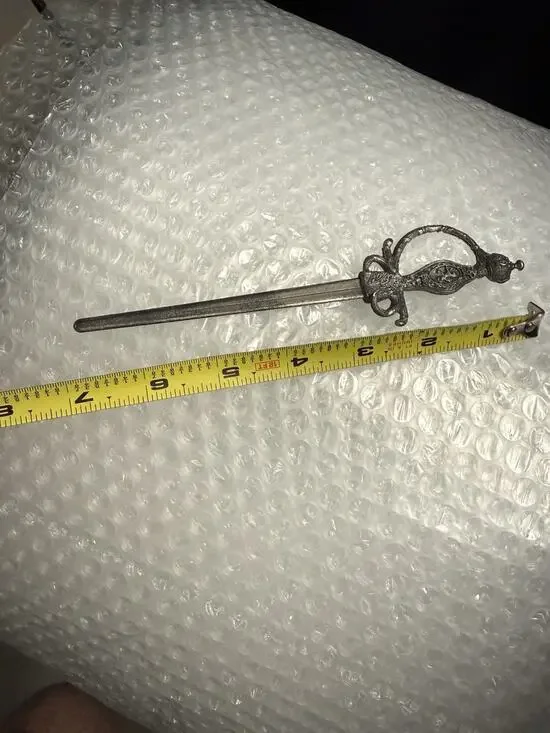 Vintage Antique England Figural Sword Rapier Dagger Knife Letter Opener Decor