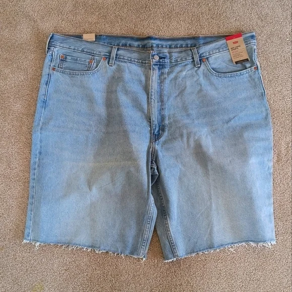 Blue denim Levi’s 469 loose cutoff shorts mens size 50 waist casual comfortable
